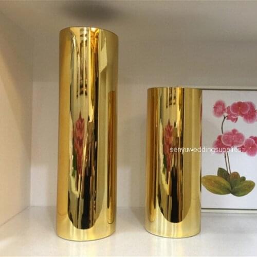 2pcs/set)Wedding centerpiece planting gold flower mental vase senyu2038