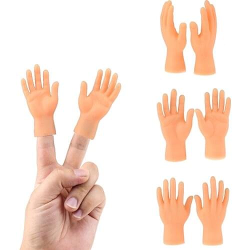 2PCs/set Novelty Finger Hand Finger Puppets Screepy Halloween Funny Hand Mini Tiny Finger Puppets Silicone Play Joke Craft Toys