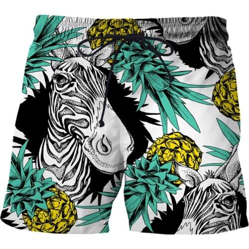 2021 Summer Mens Board Shorts Beach Brand Shorts Surfing Bermudas Pants zebra Print Men Boardshorts Swimming Anime Shorts Men