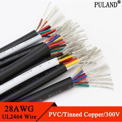 10M 28AWG UL2464 Sheathed Cable Copper Channel Audio Wire Line 2 3 4 5 6 7 8 9 10 Cores Insulated Soft Signal Control Wires
