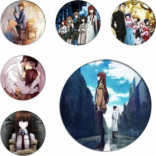 Game Steins Gate Cosplay Backpack Badges Okabe Rintarou Anime Brooch Icon Makise Kurisu Collection Bags Breastpin for Clothing