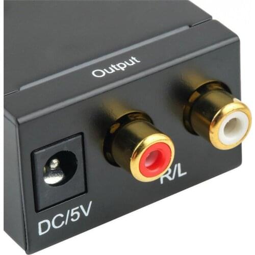Digital Optical Coax to Analog RCA L/R Audio Converter Adapter with Fiber Cable & USB Cable & Mainframe