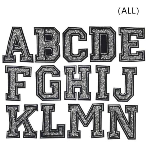 CPAM Shipping new arrival 10 pcs Alphabet letters Rhinestones Embroidered patch Fashion Motif Applique garment hat bag shoe diy