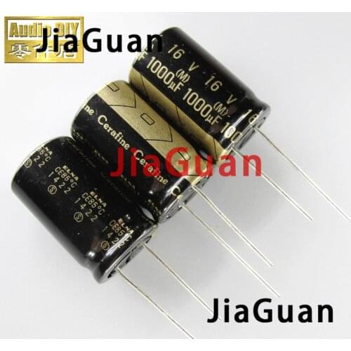 6pcs NEW ELNA ROA 1000uF/16V Cerafine 16V1000UF 16X25MM audio electrolytic capacitor 1000UF 16V Black gold 16V 1000UF