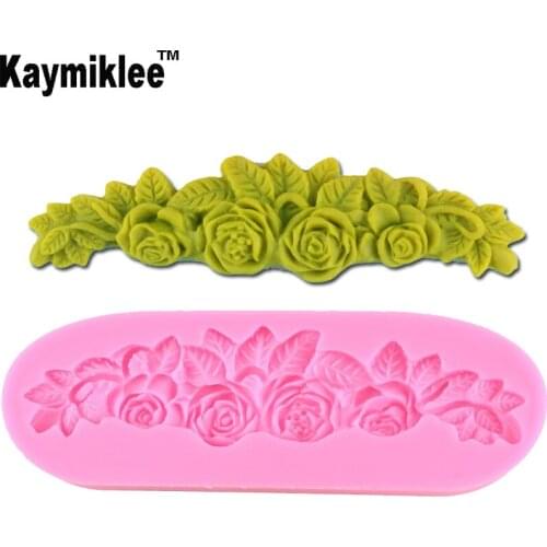 F1050 Fondant cake decorating tools moulds sugarcraft art flower and leaf silicon 3d rose silicone mold
