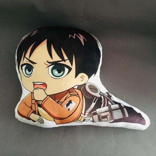 Anime Attack on Titan Plush Toy Printing pillow Eren Levi Ackerman Model Doll Cushion pillow stuffed doll double sided Case Gift