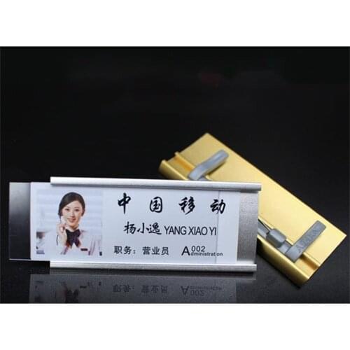 Name Badge Wholesaler Brooch Magnets Metal Name Plate Badge Fastener Brooch Holder Card Name Tag 70*23mm