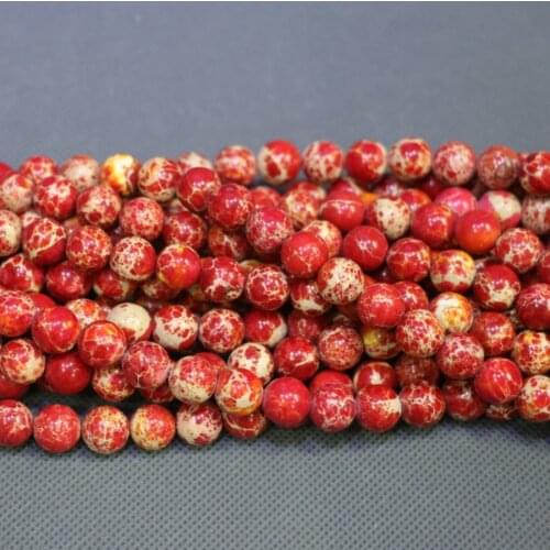 KINDGEMS, 10mm Red Stone Necklace Beads, Sediment Slice Loose Beads Drilled Slab Women Fashion Accessories Jewelry Making