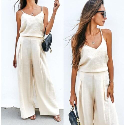 Summer Solid Sexy Two Piece Set Tracksuit Women Set Flare Pants and Tops Two Piece Set Women Casual Backless T Shirt Office Lady