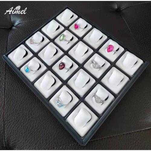 Creative Removable Ring Jewelry Display Holder ABS Earring Organizer Case Stud Ring Jewelry Storage Display Tray 6/12/20 Slot