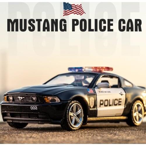 1:32 Alloy Car 2006 Ford Shelby Mustang GT350 Policecar Modle 911 Alloy Toy Car Models Diecast Metal Vehicle Model Cars Toys For