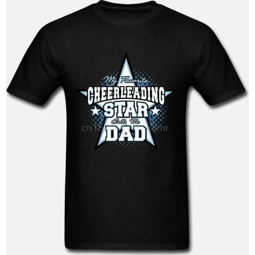 Light Crew Neck Short Cheer Gifts Favorite Cheerleading Star Calls Me Dad Top Mens T Shirt