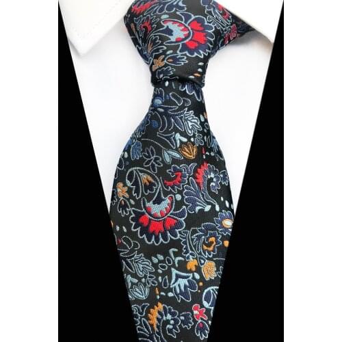 8cm New Designer Men Woven Ties Formal Occasion Necktie with Embroidery Floral Pattern