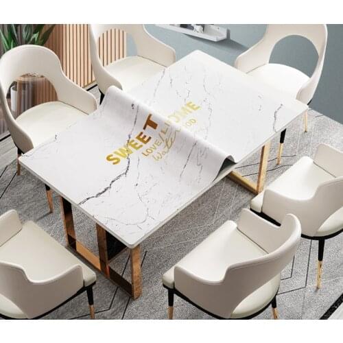Nordic Waterproof Thickening Table Cloth Coffee Table TV Home Kitchen Decor Oilproof Marbled Road Rectangular Table Cover LF928