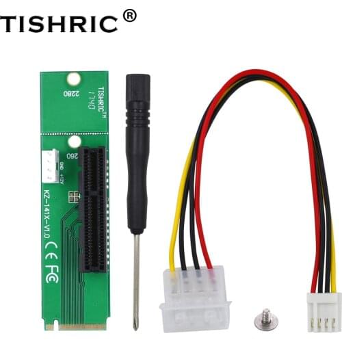 TISHRIC NGFF M2 to PCI-E 4x Riser Card 4x 1x Slot M.2 Key M2 To PCIE Adapter Multiplier For BTC Miner Machine Riser Converter