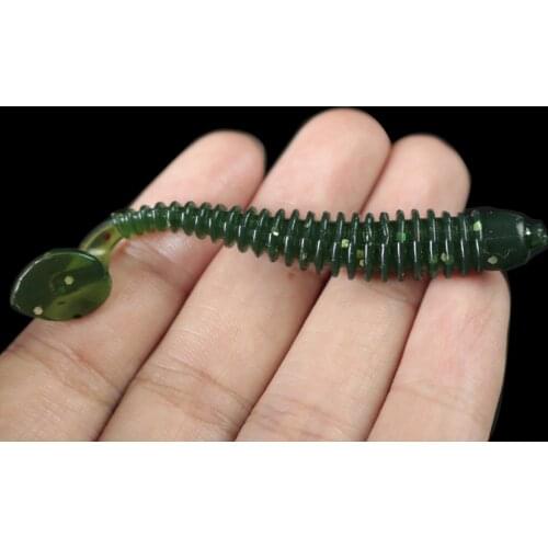 10pcs/lot soft Fishing Lure 5cm/0.7g Jig Wobblers Swimbait Artificial Spiral T tail Silicone Bait worm pesca Carp Bass Lures