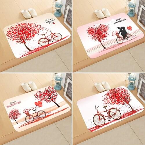 Doormat Anti-slip Valentines Day Absorb Water Bath Mat Bathroom Home Kitchen Bedroon Floor Mat Entrance 40*60cm DD-0120