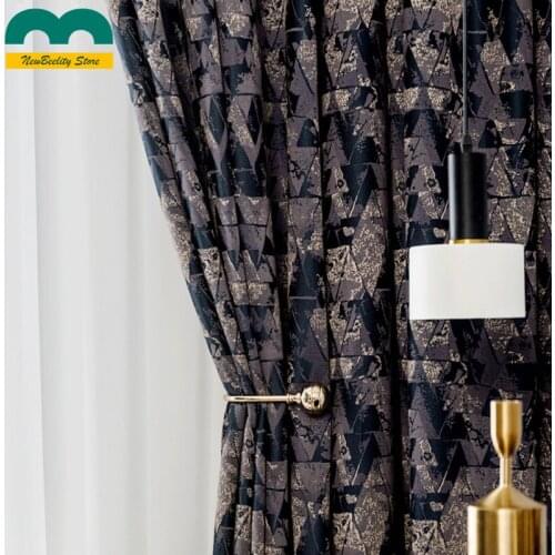 Luxury Nordic High Level Curtains Simple Modern American Villa Curtains for Living Room Bedroom Blackout Custom Curtains