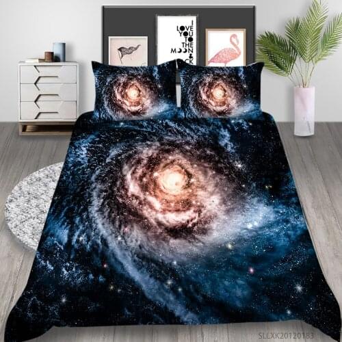 3D Luxury Bedding Set Queen Size Duvet Cover Set King Full Double Galactic Bedroom Decoration 2/3 Pcs for All Seasons