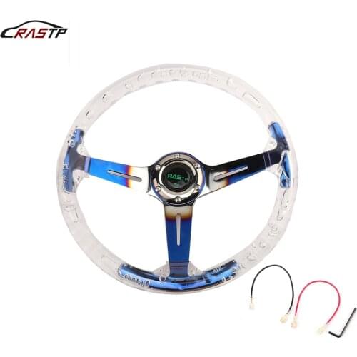 RS-Transparent Racing Steering Wheel Acrylic Ordinary Racing Steering Wheel Sports Steering Wheel 13inch 340mm RS-STW029