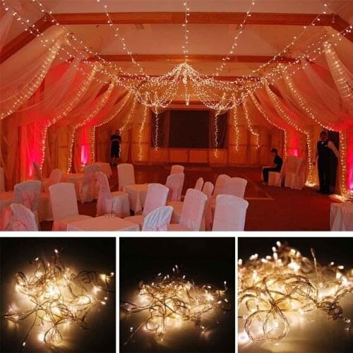 Led Holiday Christmas Fairy Garlands Icicle String Light 100/300M Plug Powered Decoracion Outdoor Home Yard New Year Halloween