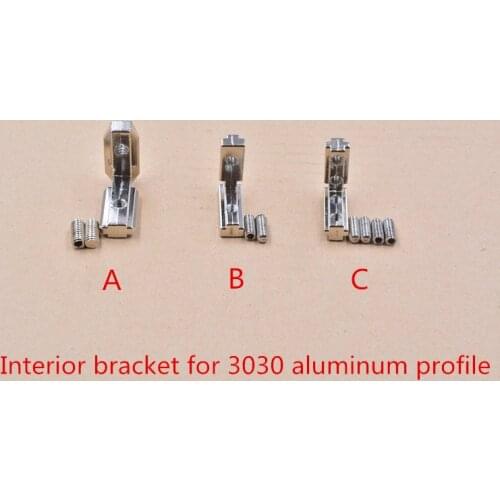 T slot L type 90 degree 3030 aluminum profile Inside bracket corner connector with M5 screw M6 screws 1set