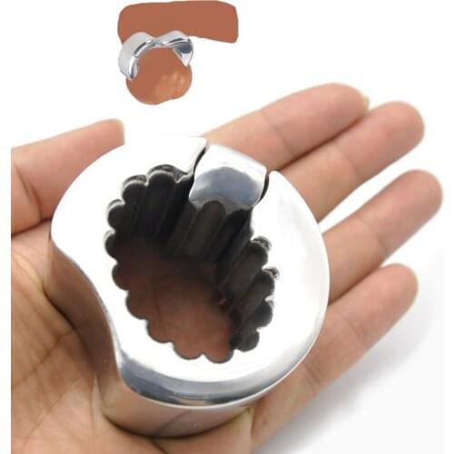 Heavy Stainless steel penis lock cock Ring Duty weight male metal Ball Stretcher Scrotum Delay ejaculation BDSM Sex Toy for men
