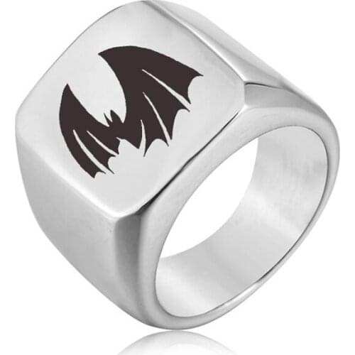 Ufine Fashion Square Ring Viking sign Titanium Steel Mens Ring Cast stainless steel symbol Rings jewelry R062