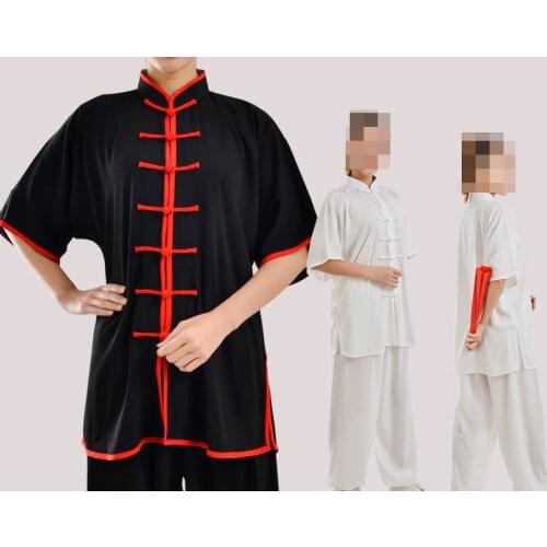 Unisex summer short sleeve High quality tai chi suits taiji clothing martial arts kung fu wushu uniforms