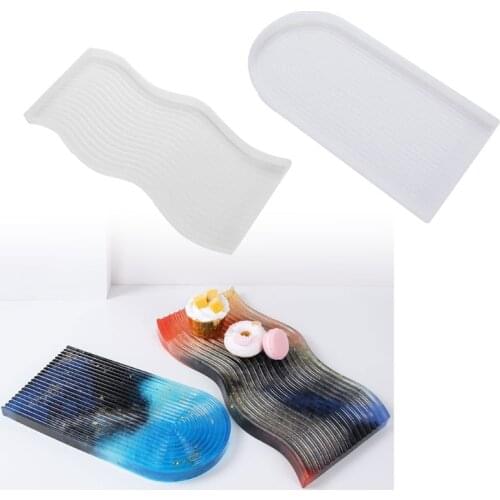 Wavy Tray Epoxy Resin Mold Serving Board Plate Silicone Mould DIY Crafts Jewelry Decorations Ornaments Casting Tool