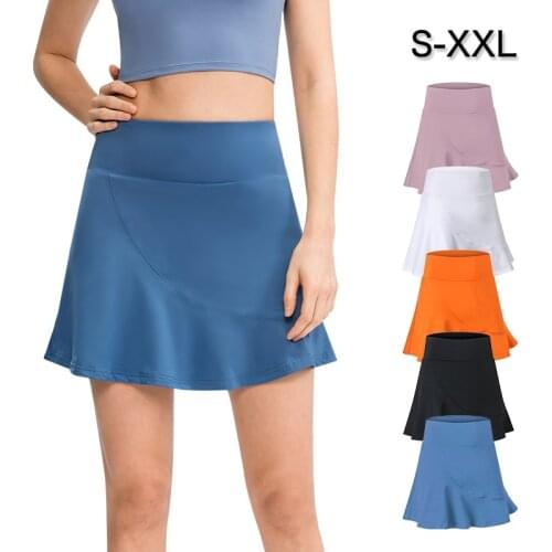 Womens Yoga Short Gym Running Skirt High Waist Safety Knickers Yoga Shorts Double Layer Fitness Shorts Sports Short Skirt