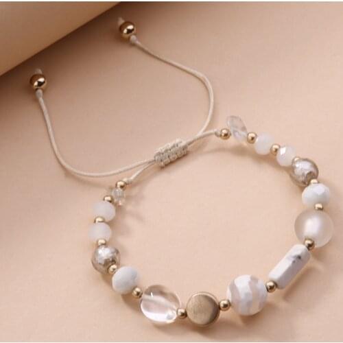 LUNA CHIAO Fashion Jewelry Accessories White Marble Color Natural Stone Beaded Bracelets for Women