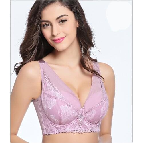 Top Max plus size 36 38 40 42 44 46 48 50 bra large D E F G cup bras for women sexy lace bralette Luxury push up bra plump C3328