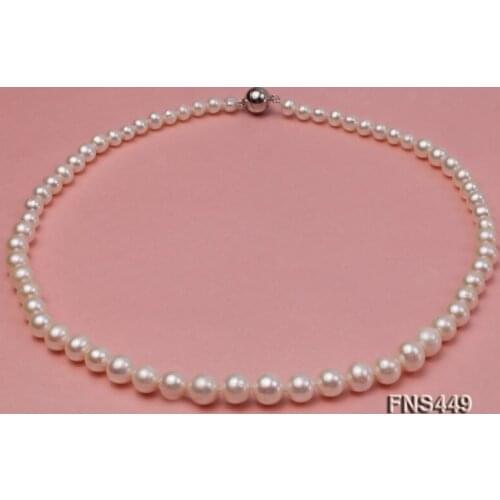 2019 New Arriver 4-9mm White Natural Freshwater Pearl Necklace Jewellery For Women Perfect Mother Day Gift