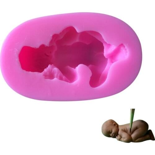 1PC Three-dimensional baby baby fondant EEC cake decorating tools mistletoe mold modeling jelly mold liquid silicone mold