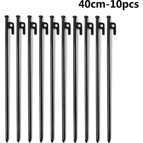 10Pcs 20/30/40cm Steel Outdoor Camping Trip Tent Peg Ground Nail Tent Fittings