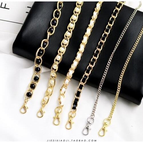 10pcs/lot Wholesale purchase Long chain Crossbody strap for phone case PU leather Metal chain, Accessories, Lanyard For backpack