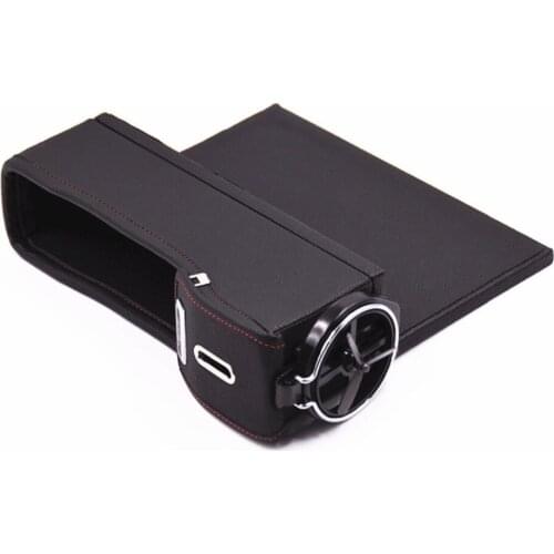 2PCS Car Seat Storage Box Catcher Gap Filler Coin Collector Cup Holder Left & Right