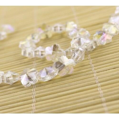20pcs/lot 10x10mm Flower Shape Colorful Crystal Jewelry Beads Clear White Glasses Crystal Bead for DIY Jewelry Pendant Bracelet