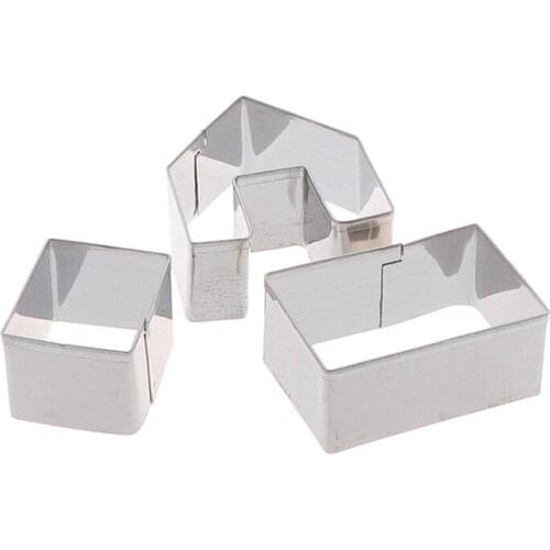 3Pcs Christmas Gingerbread House Biscuit Cutter Set Stainless Steel Cookie Mold