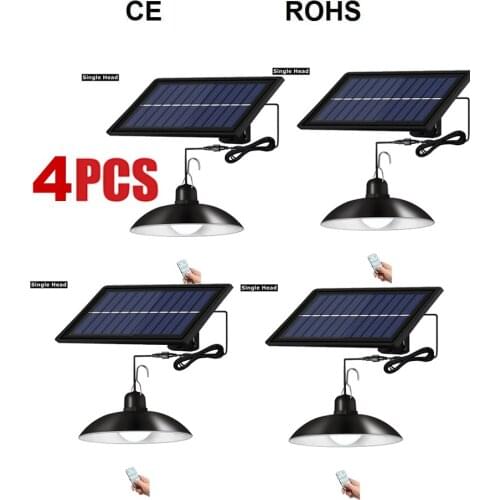 4pcs remote 30 led 2 head Retro Lampshade Solar Garden Lamp LED Light Pendant Lighting Lamp For Camping Garden Yard Adjustable B
