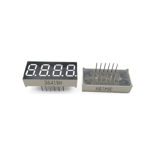 5 pcs 4bit 4 bit Common Anode Positive Digital Tube 0.36" 0.36in. Red LED Display 7 Segment Digit