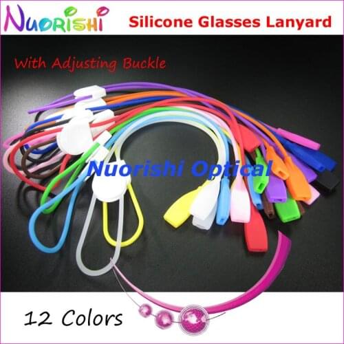 5pcs L610B 12 Colors With Adjusting Buckle Rectangle Head Design Silicone Eyeglasses Sunglasses Long Cords Lanyard Free Shipping