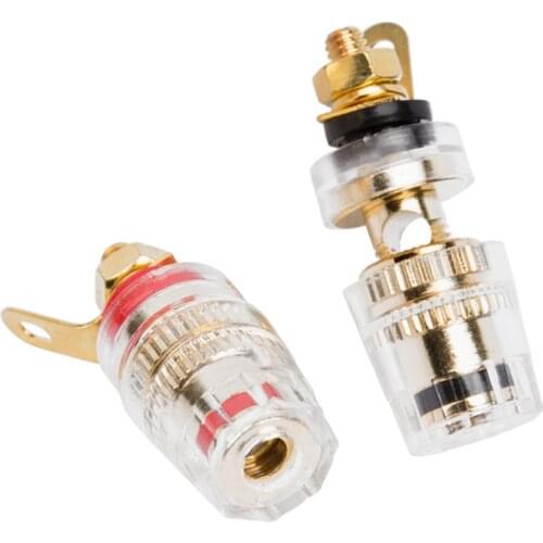 Binding Post Terminal Brass Gold Plated Banana Plug Socket Connector 4mm For Speaker Amplifier Acoustic Terminals Audio Adapter