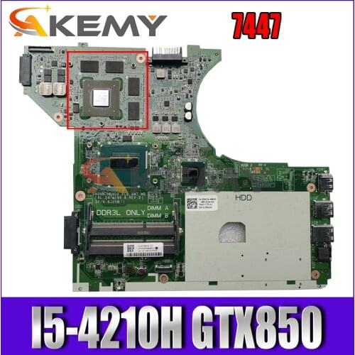 Akemy Brand New I5-4210H GTX850 For Dell 7447 Motherboard 8J25M DA0AM7MB8D0 CN-0XRC24 XRC24 Mainboard 100% tested