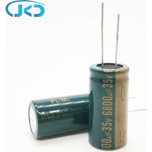 2pcs/lot 35V 6800UF 18*35mm high frequency low impedance aluminum electrolytic capacitor 6800uf 35v 20