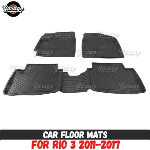 Car floor mats for Kia Rio 3 2011-2017 rubber 1 set / 4 pcs or 2 pcs accessories protect of carpet car styling decoration