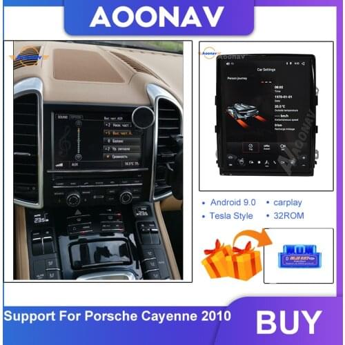 Car tesla style vertical screen radio multimedia player FOR Porsche Cayenne 2010 car stereo GPS navigation head unit