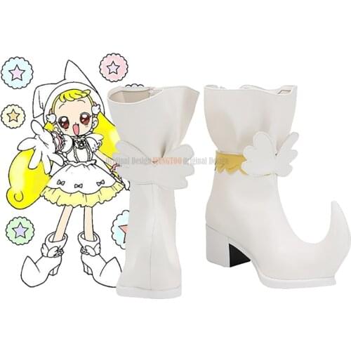 Ojamajo Doremi Hana Makihatayama Cosplay Boots White Leather Shoes Custom Made