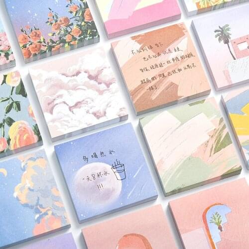 16 Designs 80pcs Sky Cloud Flowers Memo Pad Sticky Notes Notepad Cute Diary Planner Stickers School Supplies Kawaii Stationary